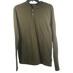 Threads 4 Thought Hoodie Mens Size S Pullover Button Neck Long Sleeve Casual